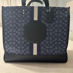 Coach Navy and Black Signature Tote